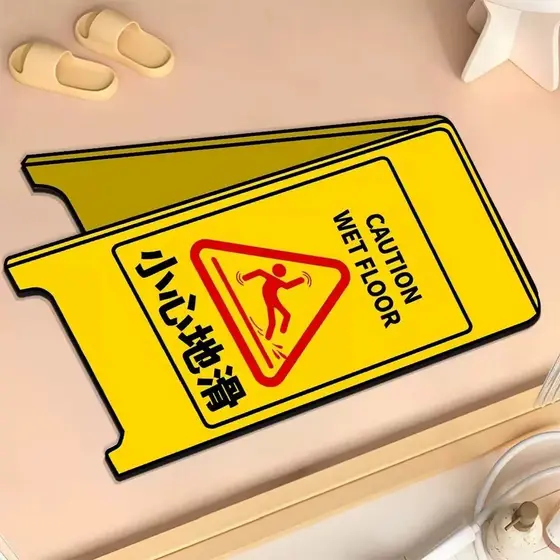 Criativo tenha cuidado deslizamento aviso tapete de banheiro antiderrapante absorvente de água Diatom lama pé esteira po