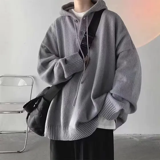 Camisola com capuz masculina outono inverno 2025 novo estilo japonês Retro preguiçoso estilo rua Wear tamanho grande Cas