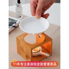 Queimador de aromaterapia de bambu para salão de beleza, lâmpada de aromaterapia, suporte de vela, lâmpada de óleo essen