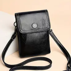 Novas senhoras de couro macio saco do telefone móvel Cross-corpo Mini verão andando bolsa de moedas do telefone móvel Al