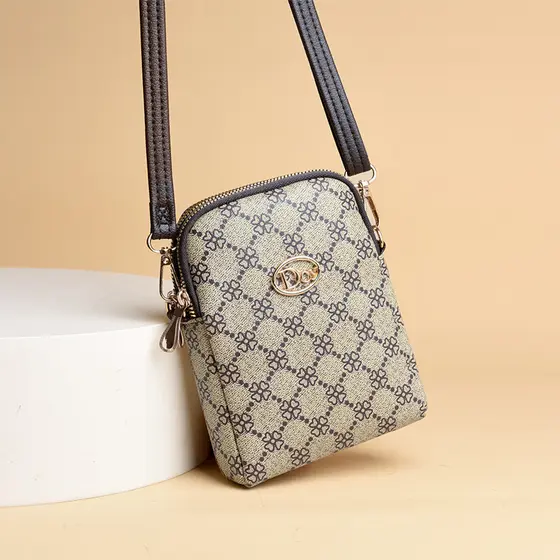 Novo estilo de verão bolsa mensageiro bolsa de moedas do telefone móvel impressão All-Match bolsa de ombro duplo zíper t