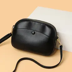 Bolsa mensageiro pequena feminina novo estilo moda couro macio bolsa mensageiro de ombro bolsa de embreagem com zíper du