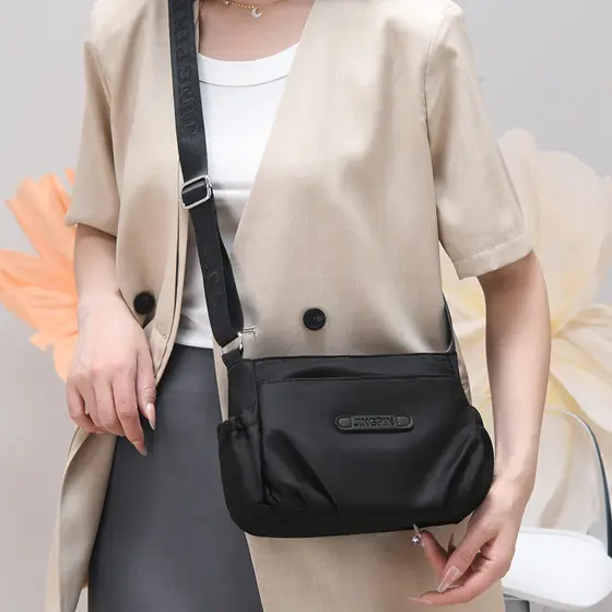 Bolsa mensageiro de um ombro feminina novo estilo grande capacidade náilon Oxford pano bolsa de lona médio-A