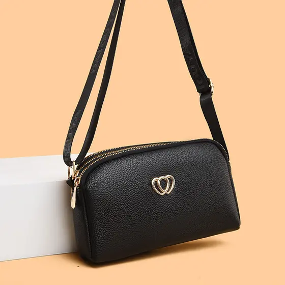 Bolsa mensageiro pequena feminina novo estilo All-match Casual bolsa pequena de meia-idade idosos multicamadas bolsa de