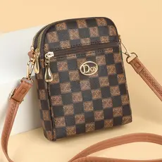 Bolsa mensageiro para celular feminina Fashion multicamadas bolsa de ombro Vertical bolsa pequena de meia-idade All-Matc