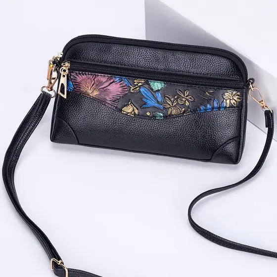 Bolsa mensageiro para celular 2026, novo estilo, meia-idade, mulheres idosas, bolsa de moedas para celular, retrô, ombro