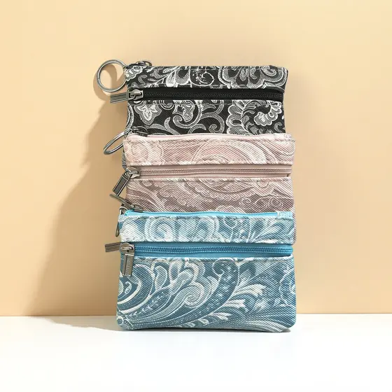 Novo saco feminino bolsa de moedas com zíper pequeno saco Retro moeda saco senhoras saco chave pequena carteira All-Matc