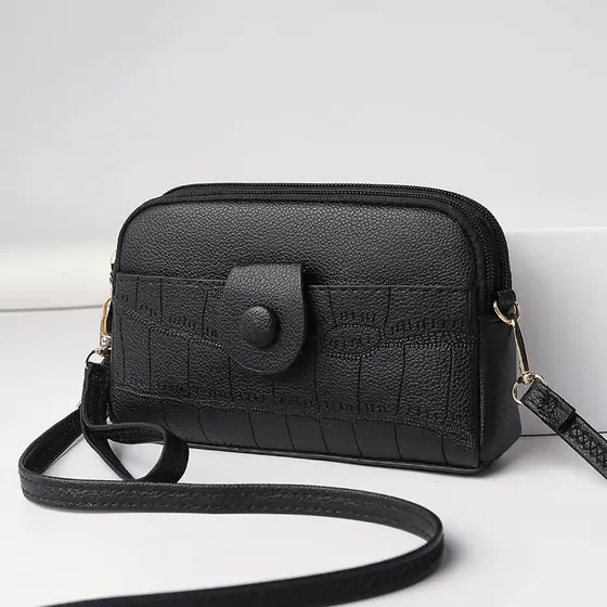 Bolsa para celular Crossbody feminina 2026 novo estilo Mini bolsa pequena multicamadas bolsa de ombro combinada para ido