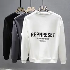 Outono inverno novo estilo moletom masculino versão coreana Street Wear solto em torno do pescoço pulôver jaqueta superi