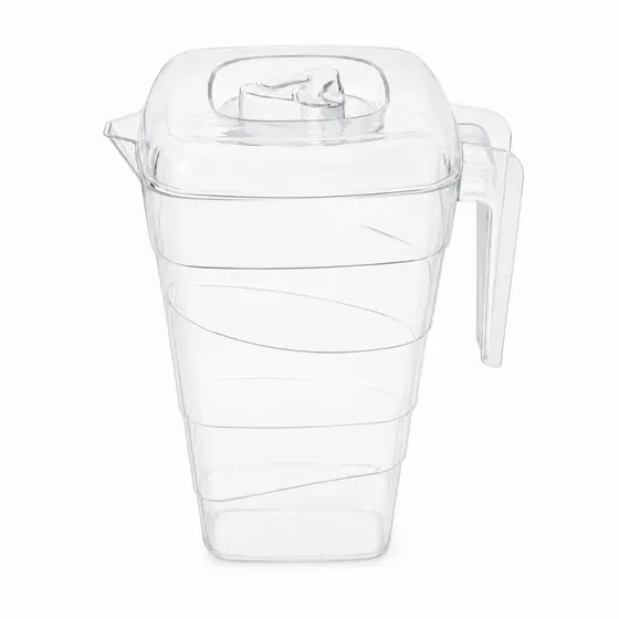Jarra 2 Litros Suco Água Multiuso Plástico Graduada Transparente Com Tampa