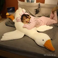 Presente do mesmo estilo: almofada de pelúcia de ganso branco grande, boneca grande para meninas, brinquedo de cama em f