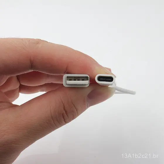 Cabo adaptador USB 2.0 A macho para tipo-C fêmea, adaptador OTG de carregamento e transferência de dados USB tipo-C fême