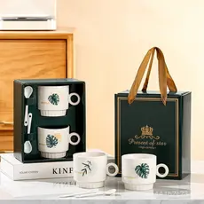 Caneca de cerâmica criativa para lembrança, caixa de presente com canecas combinando para casal de noivos, caneca person