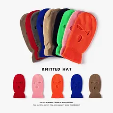 Gorro de ciclismo de inverno para atividades ao ar livre com aberturas para os olhos, gorro de malha estilo hip-hop, gor