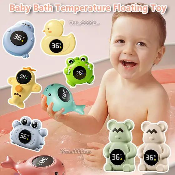 Banheira De Bebê Termômetro Cartoom Segurança Flutuante Brinquedo À Prova Dwaterproof Água Medidor Temperatura Para Grav