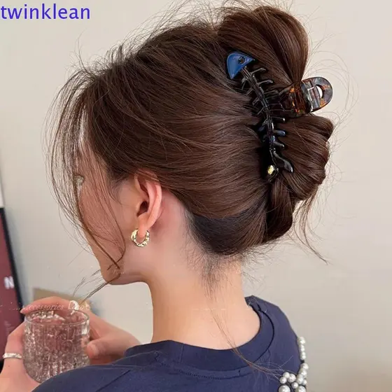 Garra De Cabelo Em Forma De Osso De Peixe TWINKLEAN , Grampo De Animais Grandes De Ácido Acético , Clipe De Tubarão De A