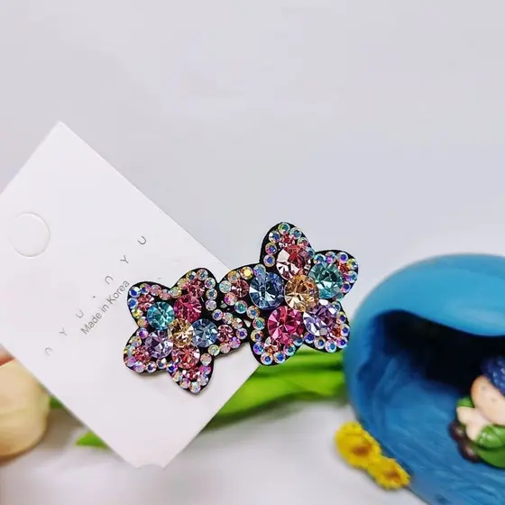 Super fofo~ Presilha BB em formato de estrela pequena, estilo coreano, com diamantes brilhantes importados da Checa, ite