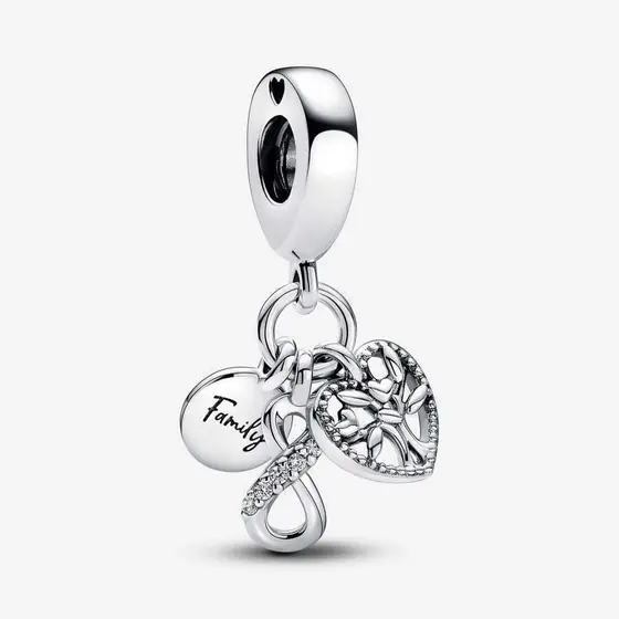 Amuleto Triplo Family Infinity Em Prata 925