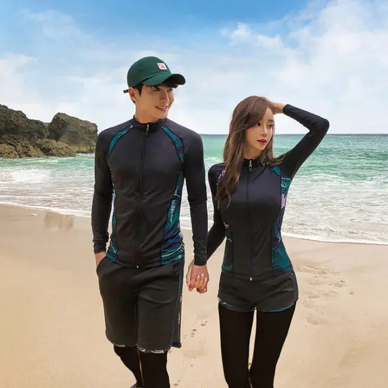 Roupa de mergulho, roupa de snorkeling, roupa de proteção solar de duas peças contra águas-vivas, maiô de manga comprida