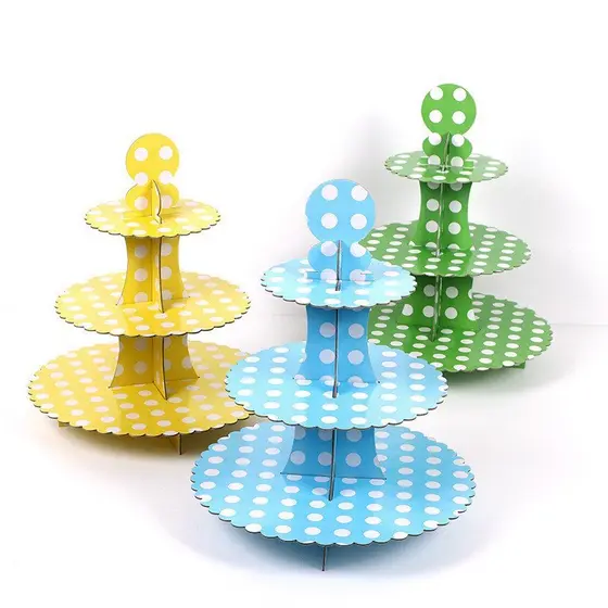 Bandeja de festa dobrável de 1 camada, 2 camadas, multicamadas; utensílios de mesa de camada única, dupla ou multicamada