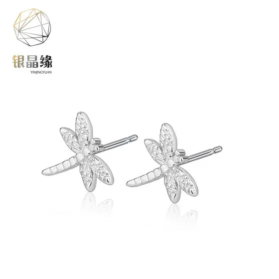 Europeu americano desejo brincos de venda quente fada borboleta libélula asas elegantes brincos de diamante doce feminin