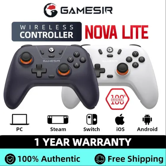 Gamesir Nova Lite Para Nintendo Switch 2 Controlador Gamepads PC Vapor Android iOS iPhone Controle Hall Efeito Alegrias