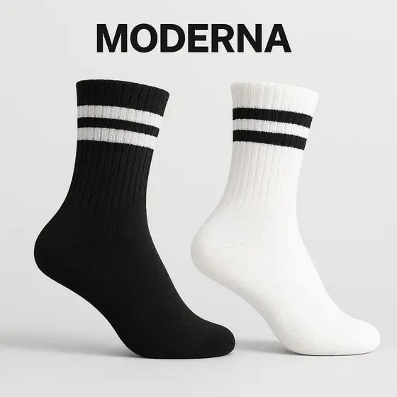 Meias Cano Alto Com 1 Até 3 Pares Casual ou Esportiva Moderna