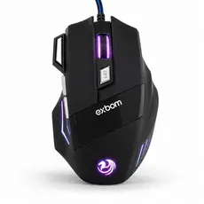 Mouse Gamer RGB Exbom 3200 DPI 7 Botões USB Alta Precisão Ergonômico Com Fio