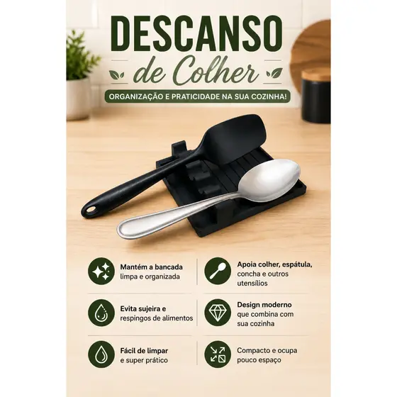 Descanso de colher multifuncional 3D utensílios de cozinha apoio de colheres