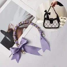 Bolsa Corrente Versátil Bowknot High-End Decorativa Na Moda Lenço De Seda Alça Tecida