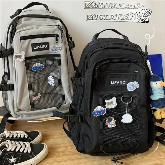 Grande Capacidade Neutro Workwear Bapa Hong Kong Sle Harajuku k Aosphere Masculino Feminino oulder Saco Commuter