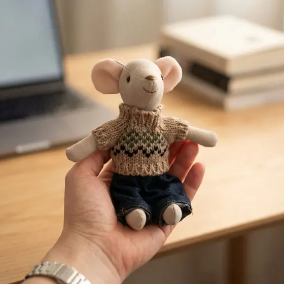 Estilo conto de fadas boneca mouse bonito tecido vestir pequeno rato boneca jogar casa brinquedos