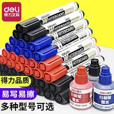 Deli papelaria caneta quadro branco grande capacidade apagável crianças pode adicionar tinta quadro negro caneta tinta e