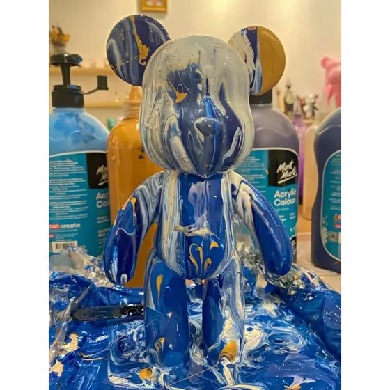 Diy artesanal diy pintura fluida artesanal urso violento influenciador criativo decorações para casa decorações bonecas