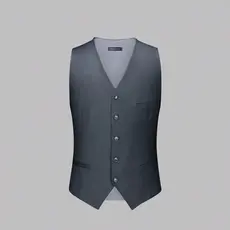 [Aojia] Colete masculino de lã cinza, terno de três peças, Slim fit, negócios, Casual, colete masculino