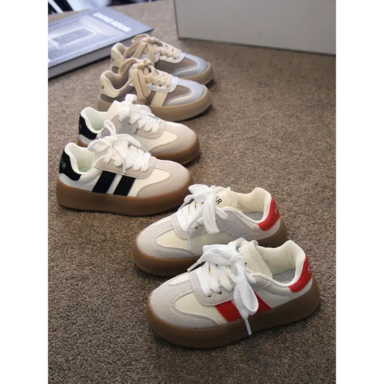 Crianças tênis de cano baixo couro respirável sapatos de treinamento alemão sola macia 2025 primavera outono meninos For