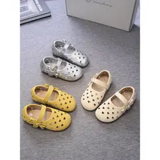 Meninas Baotou sandálias de sola macia oco sapatos romanos respirável 2026 verão sapatos infantis bebê menina moda princ