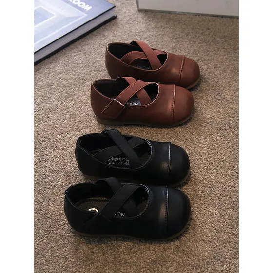Meninas sapatos de desempenho dedo do pé redondo bombas sola macia 2025 primavera outono novo estilo crianças pequenos s