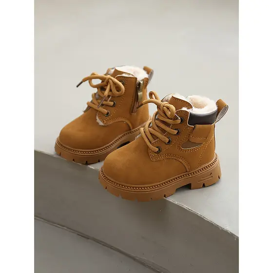 W inverno crianças velo-velo-velo Martin botas sapatos de bebê meninos engrossado sapatos de algodão quente meninas bota