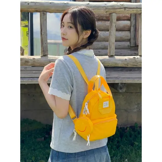 Mochila feminina colorida goma cor combinando Mini pequena mochila feminina estudante crianças mochila grande capacidade