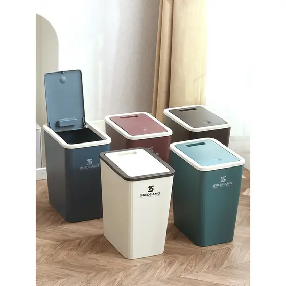 Jiadongli Lixeira doméstica para cozinha, sala de estar, vaso sanitário com tampa, cesta de papel simples, lixeira sanit