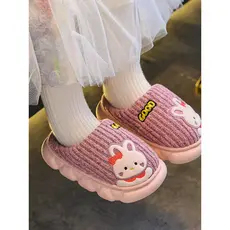 Crianças chinelos de algodão inverno meninos meninas quente pelúcia de sola grossa casa pai-filho médio pequeno crianças