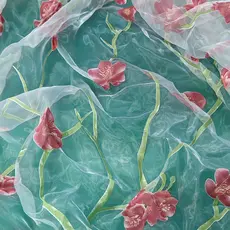 Cortina de Organza tecido decorativo gaze pano de casamento cor sólida gaze impressa Chiffon gaze tecido 2m 8 largura
