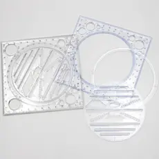 Régua de desenho multifuncional, régua móvel rotativa de matemática, estudante, Parabola, ângulo, desenho, círculo