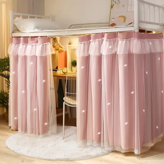 Forte Blackout engrossado cortina de cama dormitório estudante princesa cortina gaze superior inferior beliche cortina s