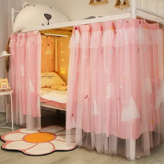 Dormitório estudantil Blackout cama cortina superior inferior beliche cortina superior beliche cortina de mesa princesa