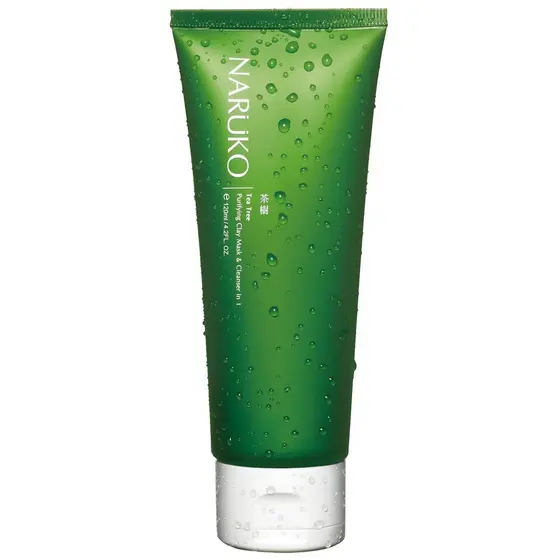 Máscara Purificante de Argila Kaolin Tea Tree Naruko Premium & Limpador Facial 2 em 1 para Esfoliação, Limpeza de Poros
