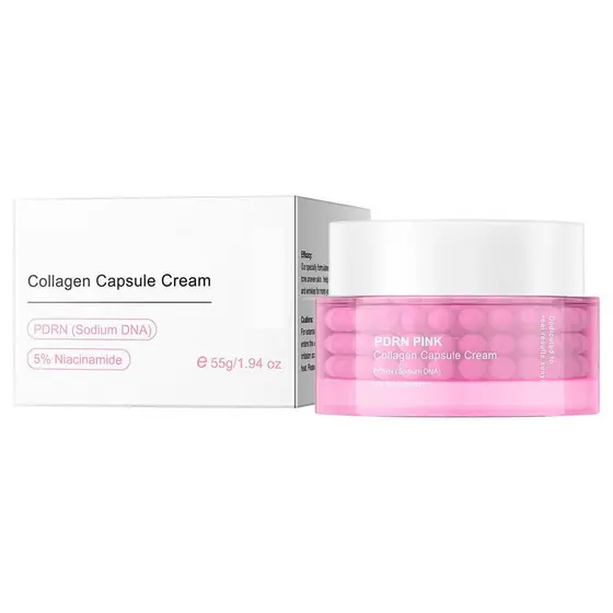 Creme de Gelatina de Colágeno Rosa, PDRA (DNA de Sódio) + 5% Niacinamida, Hidratante Suave, Clareador, Antirrugas, Melho
