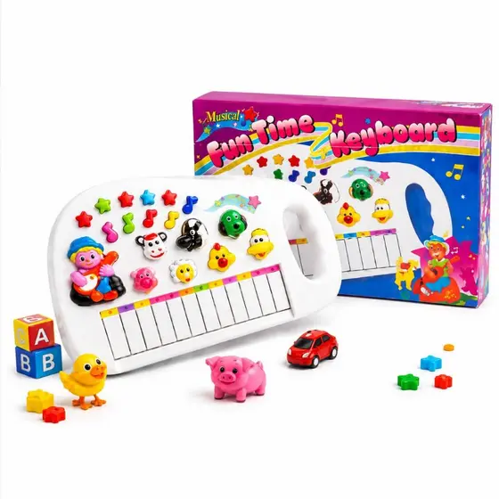 Piano Infantil Fazendinha Musical com Sons de Animais Teclado Educativo para Crianças e Bebes