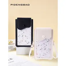 Saco do telefone móvel feminino Diagonal tela de toque 2025 novo estilo verão Halter portátil mudança titular do cartão 